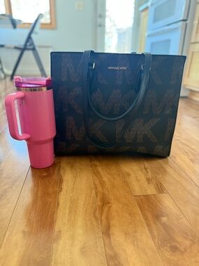Michael Kors Black/Brown Logo Tote Bag